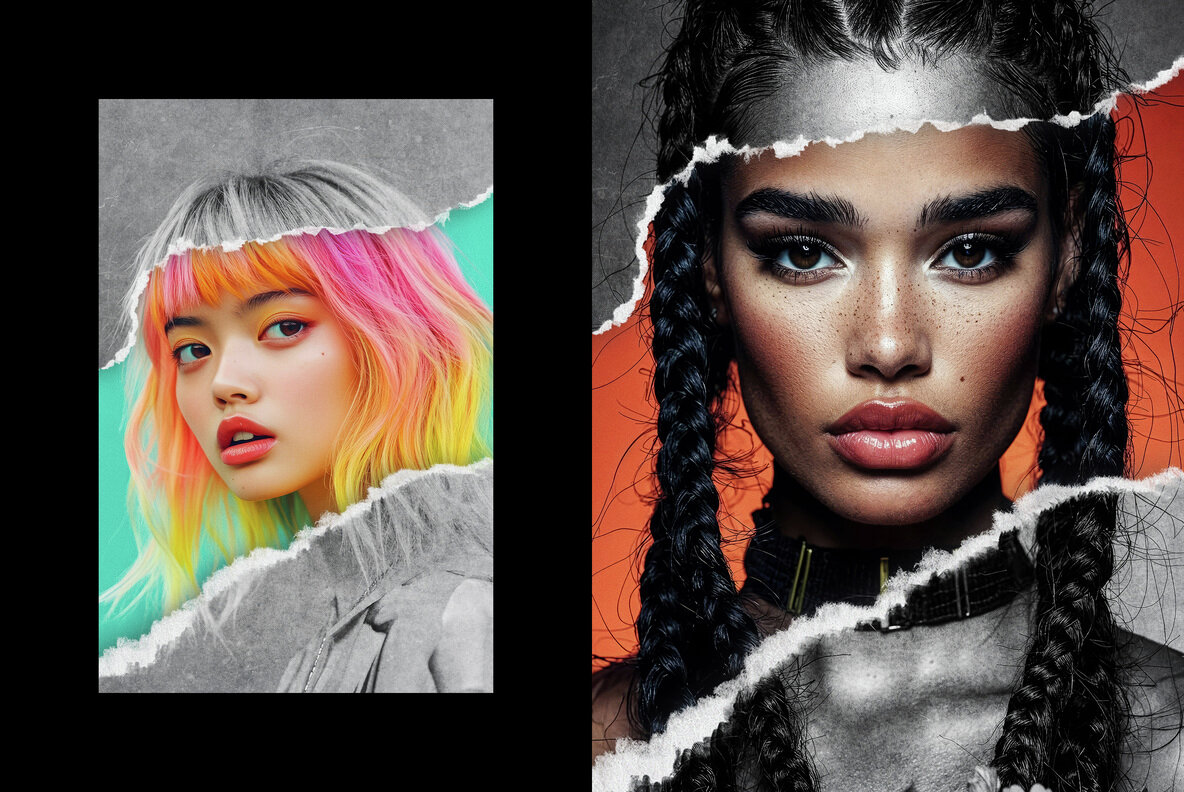 Ripped Paper Photo Effect Template 4