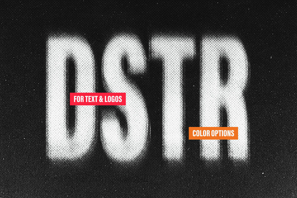 Distortion Halftone Text and Graphic Effect 1