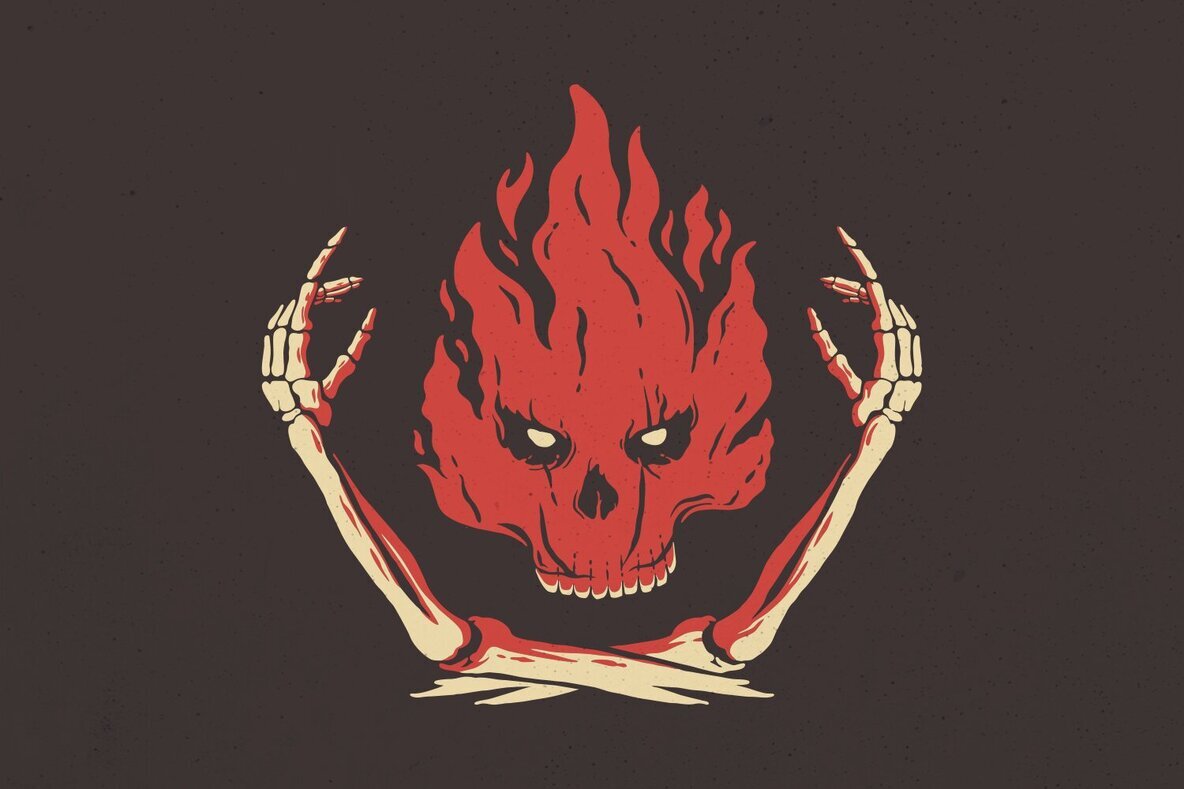 Skull On Fire 1
