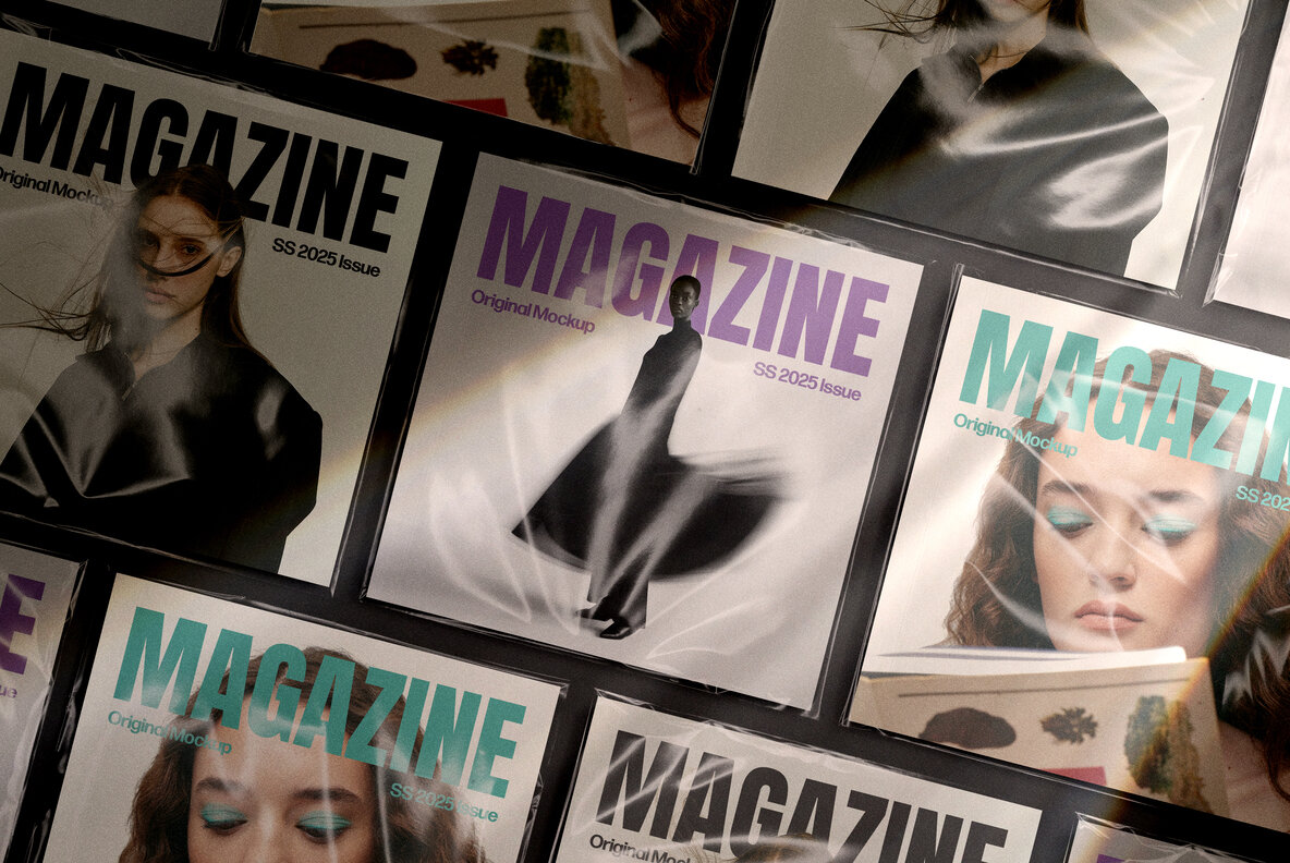 Square Magazine Mockups Set 4
