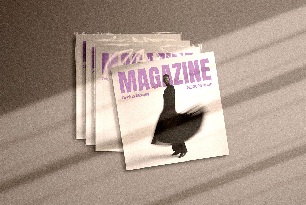 Square Magazine Mockups Set 6