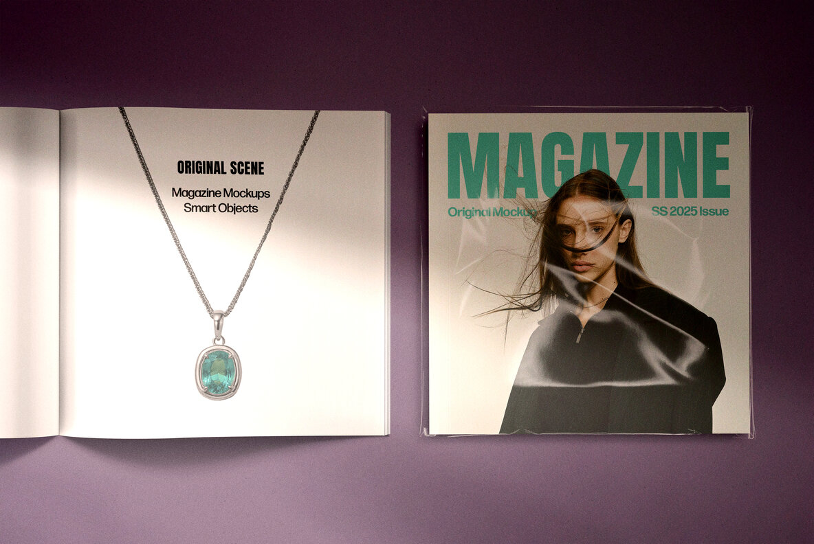 Square Magazine Mockups Set 7