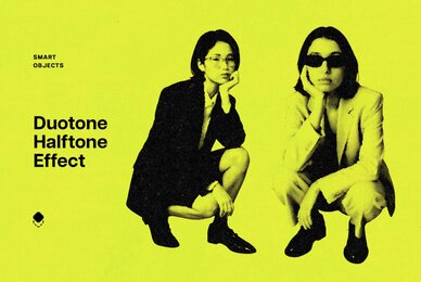 Duotone Halftone Photo Template