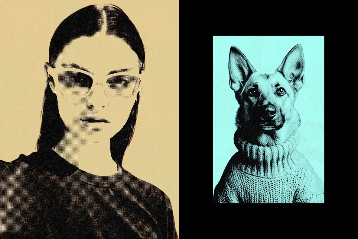 Duotone Halftone Photo Template 2