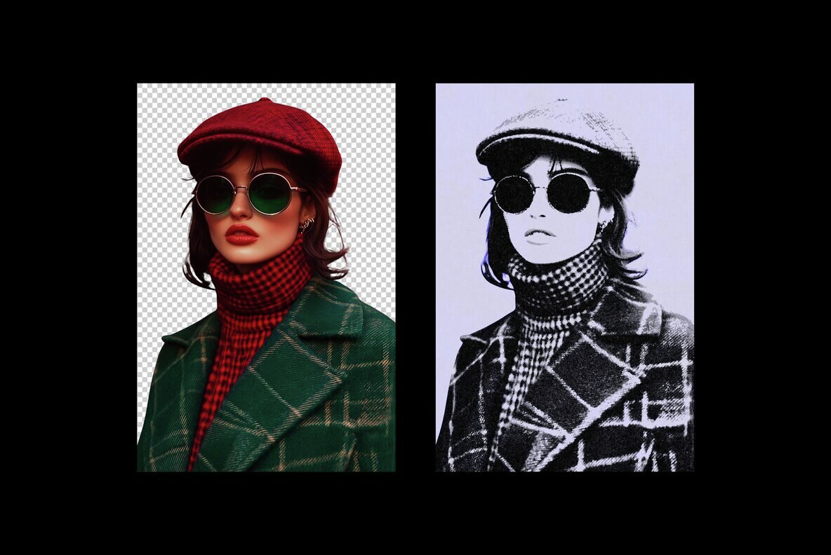 Duotone Halftone Photo Template 4