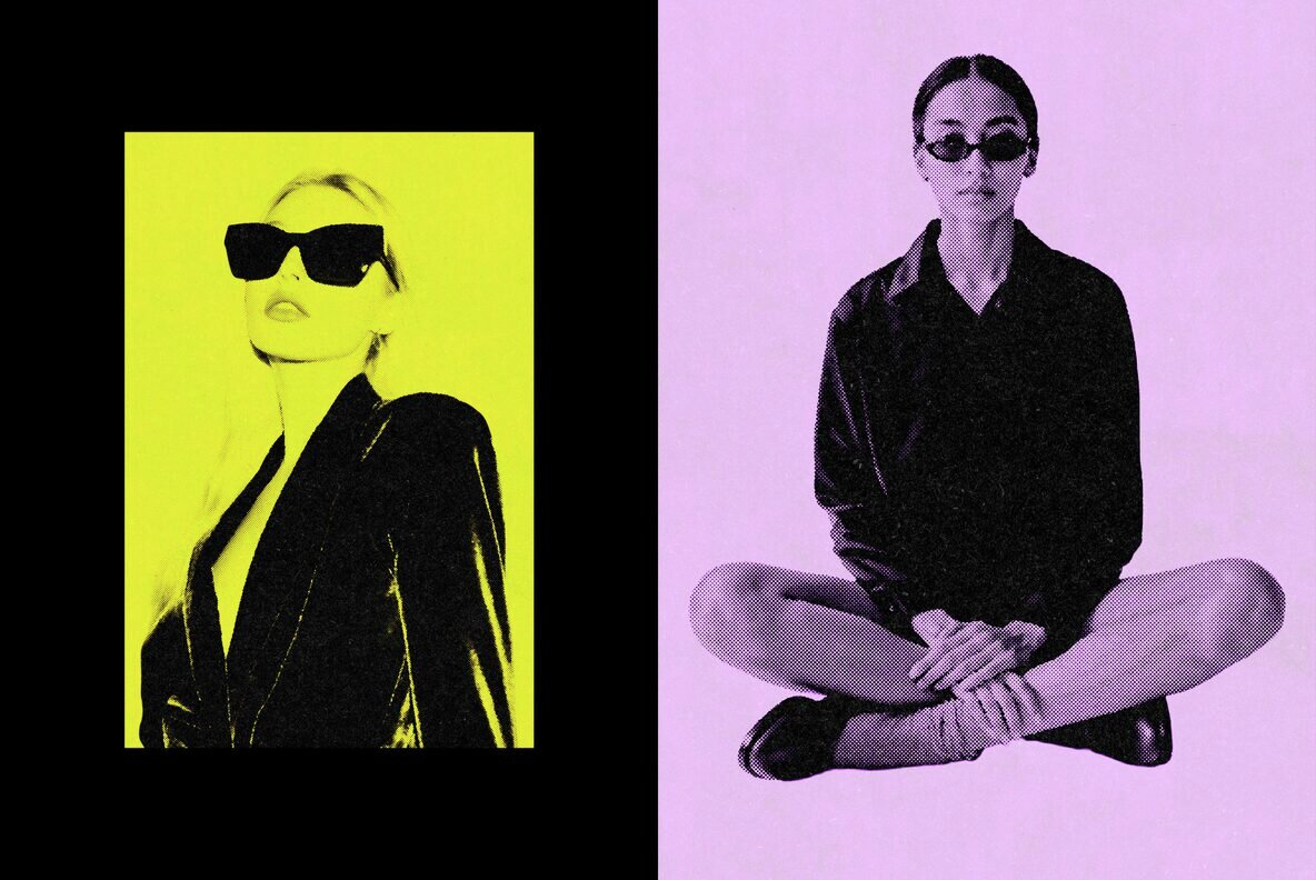 Duotone Halftone Photo Template 6