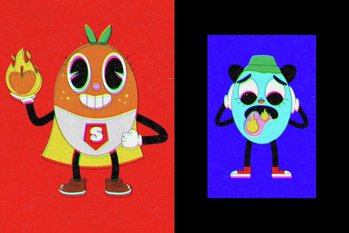 Retro Anaglyph Printer Design Template 2