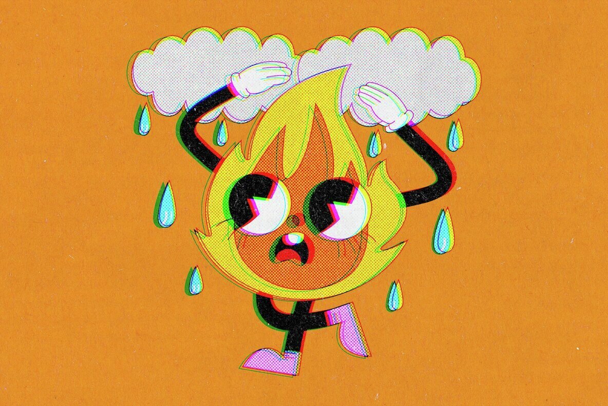 Retro Anaglyph Printer Design Template 3