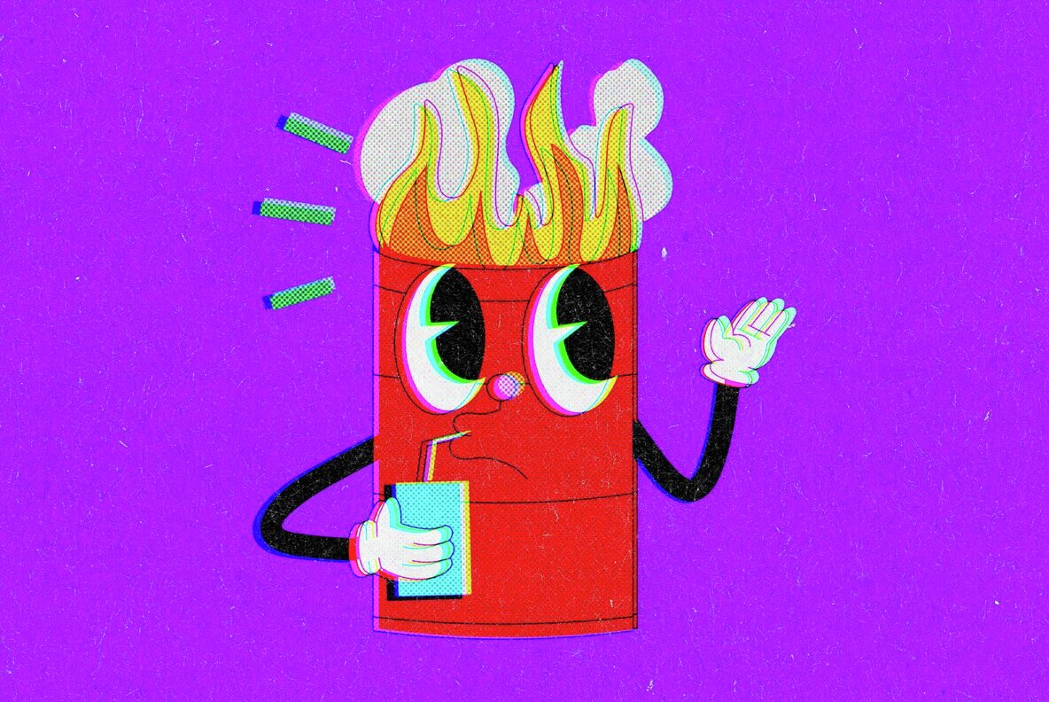 Retro Anaglyph Printer Design Template 7