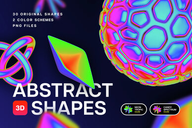 Iridescent Abstract 3D Objects