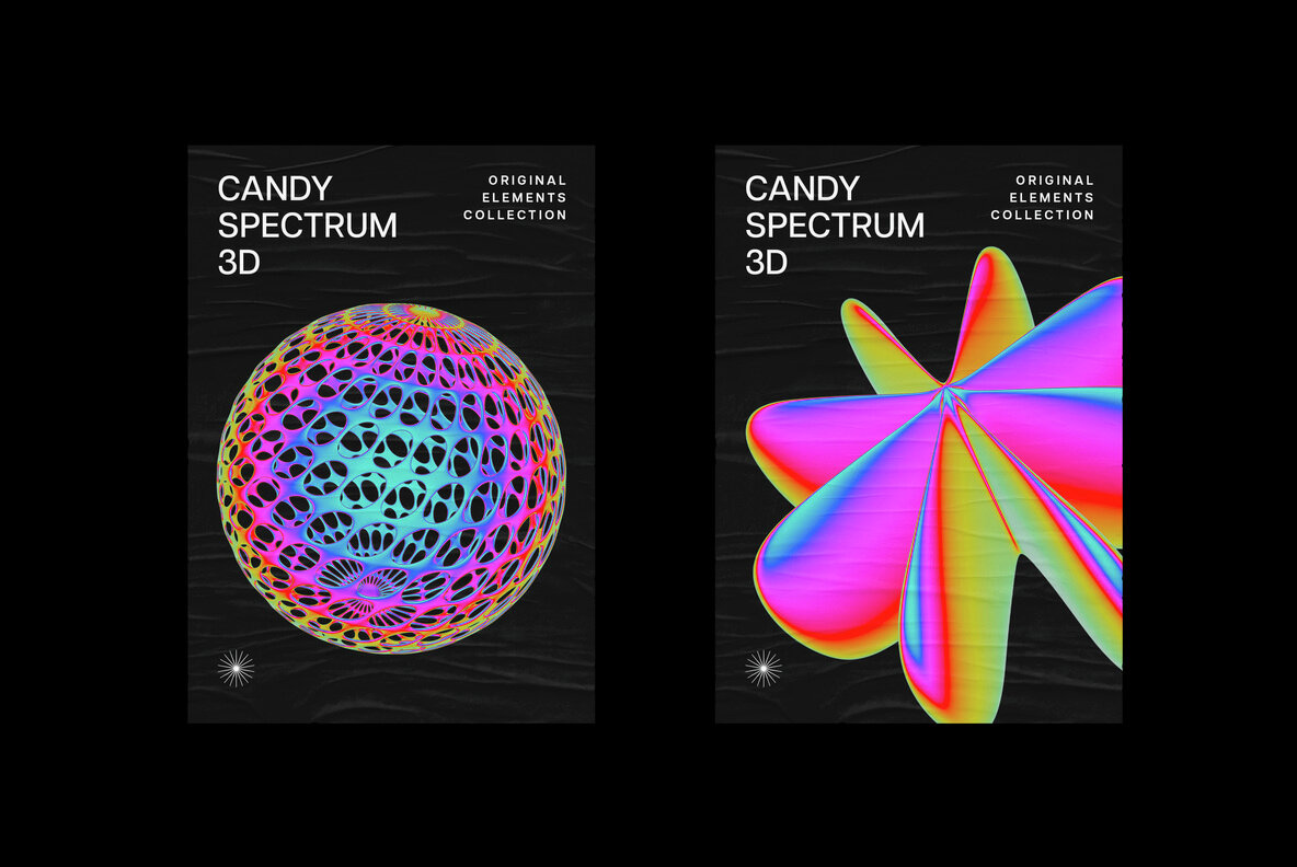 Iridescent Abstract 3D Objects 4