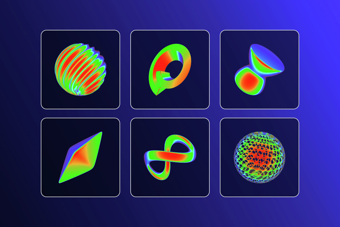 Iridescent Abstract 3D Objects 5