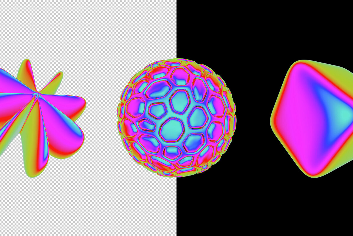 Iridescent Abstract 3D Objects 8