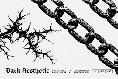 Dark Aesthetic Dithering Graphic Pack Vol 4