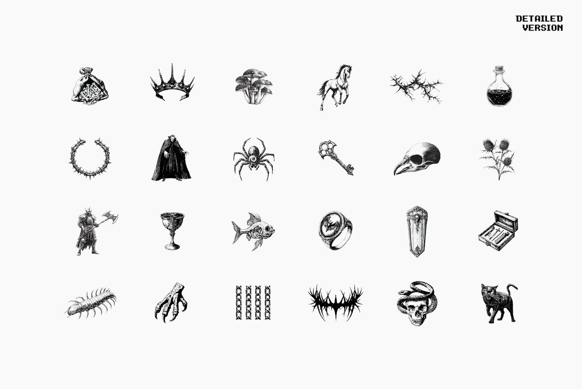 Dark Aesthetic Dithering Graphic Pack Vol 4 2