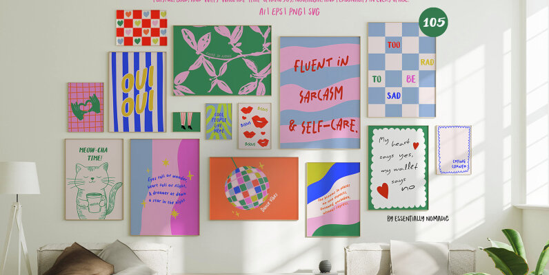 Colorful Posters Funky Witty Quotes Gallery Art Print