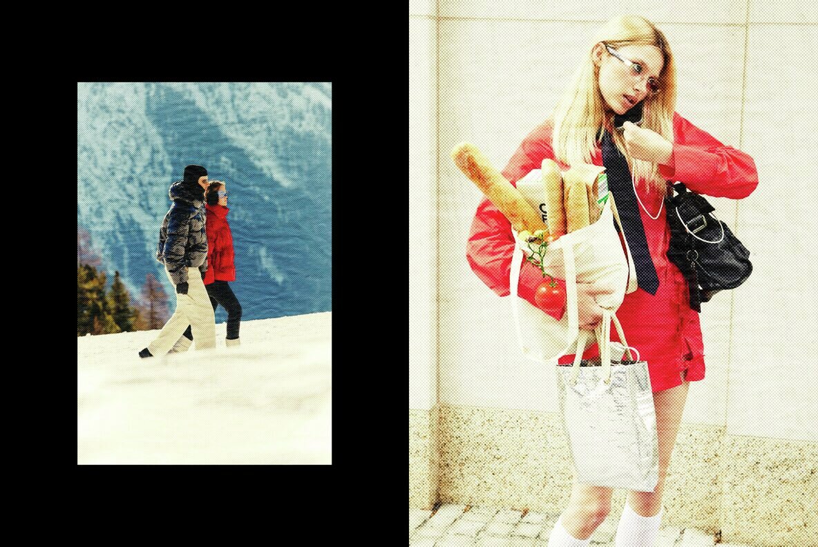 Vintage Halftone Paper Photo Template 6