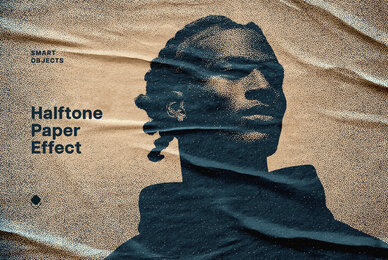 Glued Paper Noir Halftone Effect