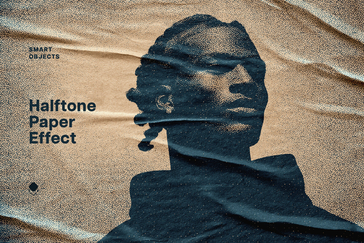 Glued Paper Noir Halftone Effect 1