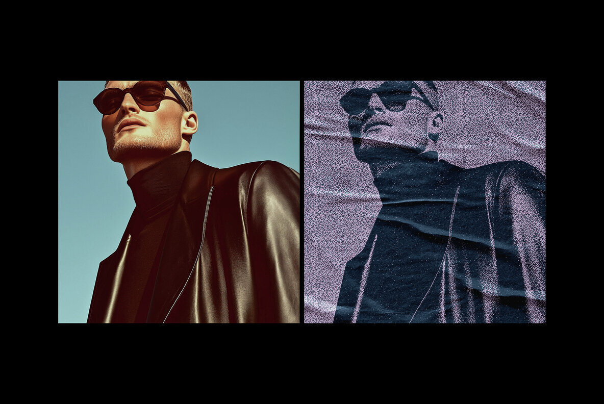 Glued Paper Noir Halftone Effect 2