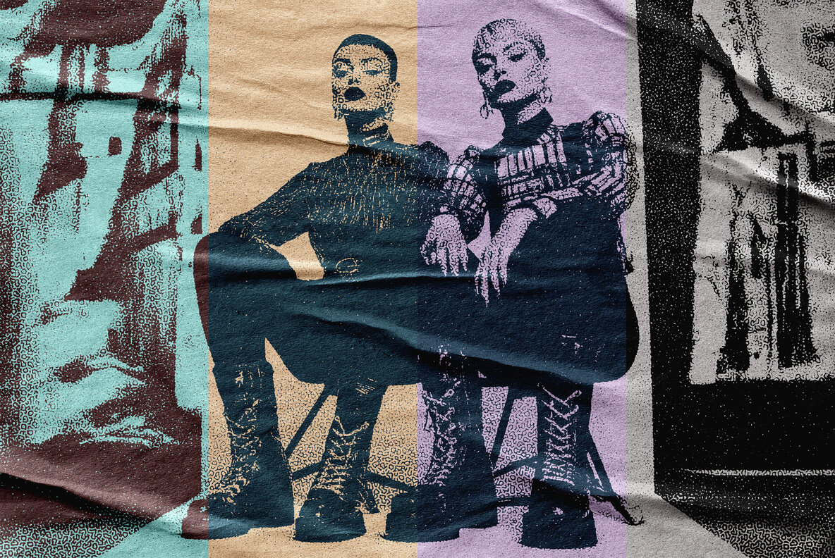 Glued Paper Noir Halftone Effect 4