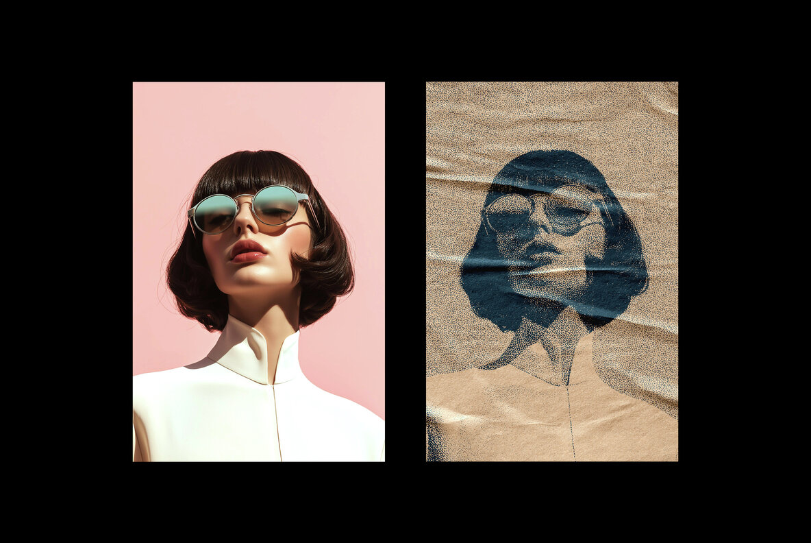 Glued Paper Noir Halftone Effect 7