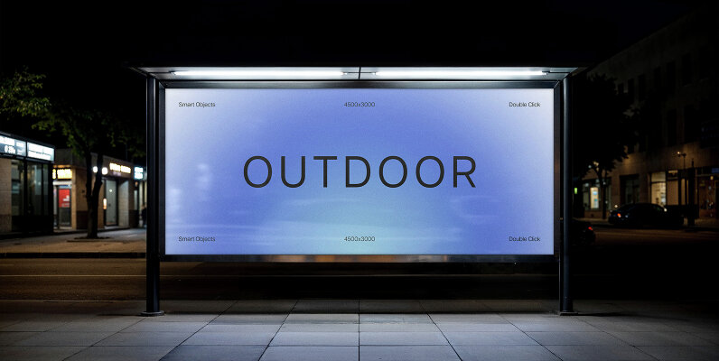Bus Stop Billboard Mockup