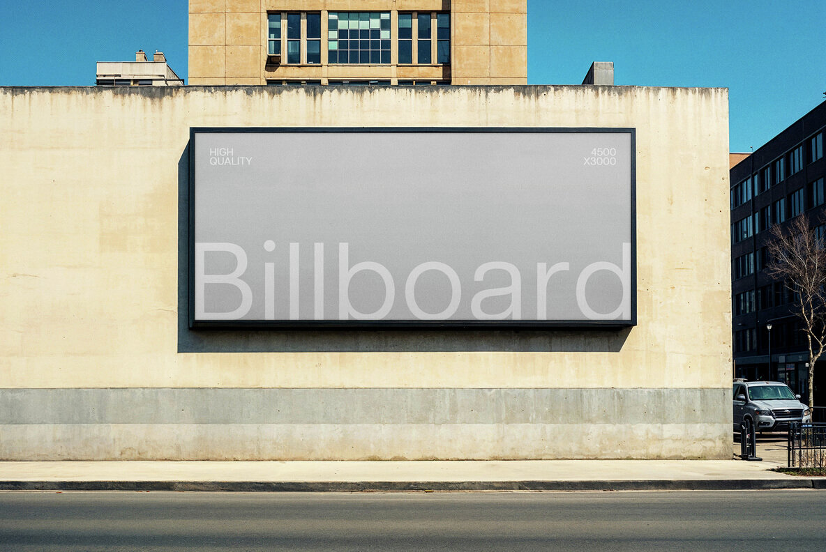 Wall Billboard Mockup 4