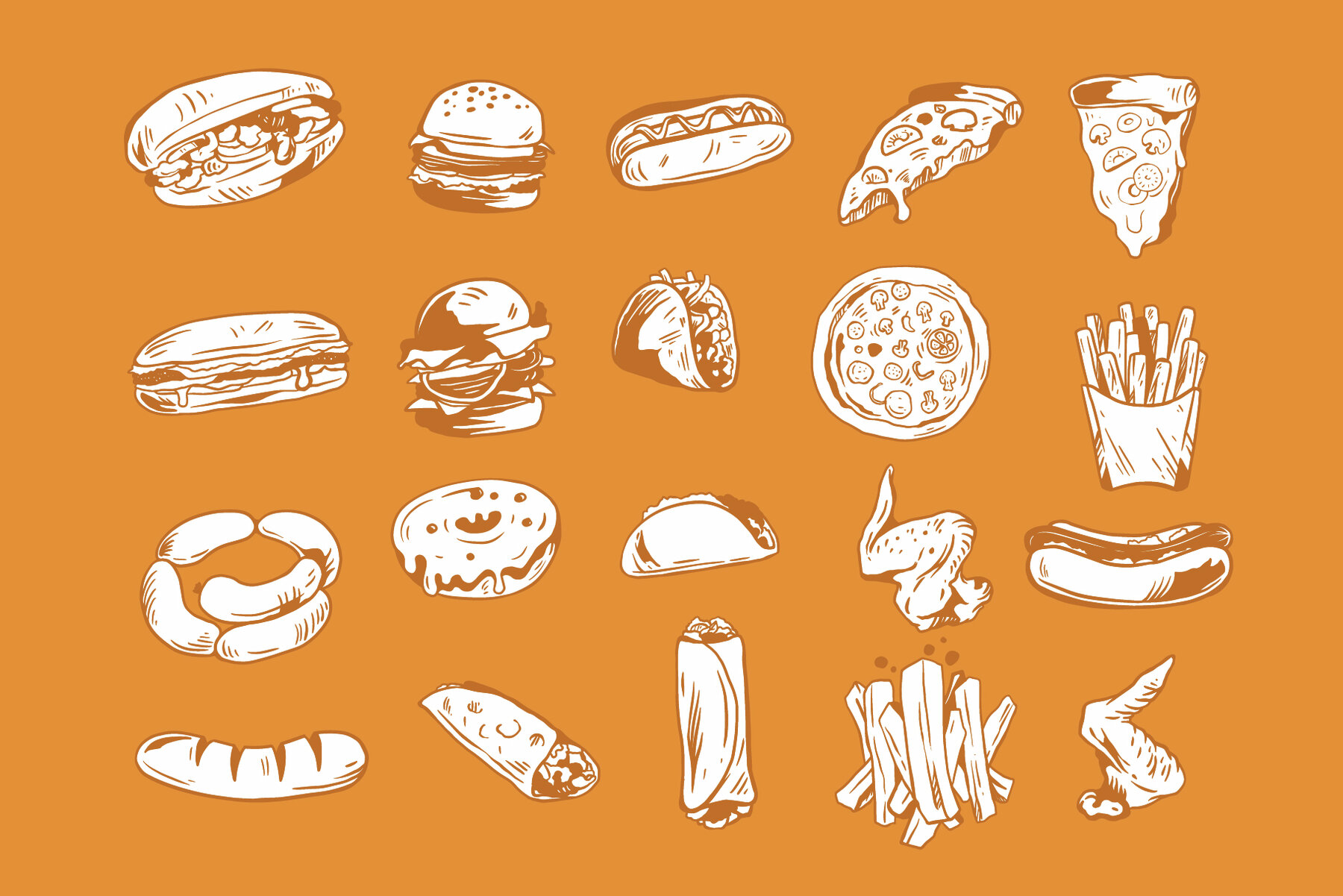 Hand Drawn Fast Food Illustration Graphic 4