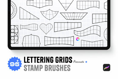 Lettering Grids   Procreate Stamp Brushes