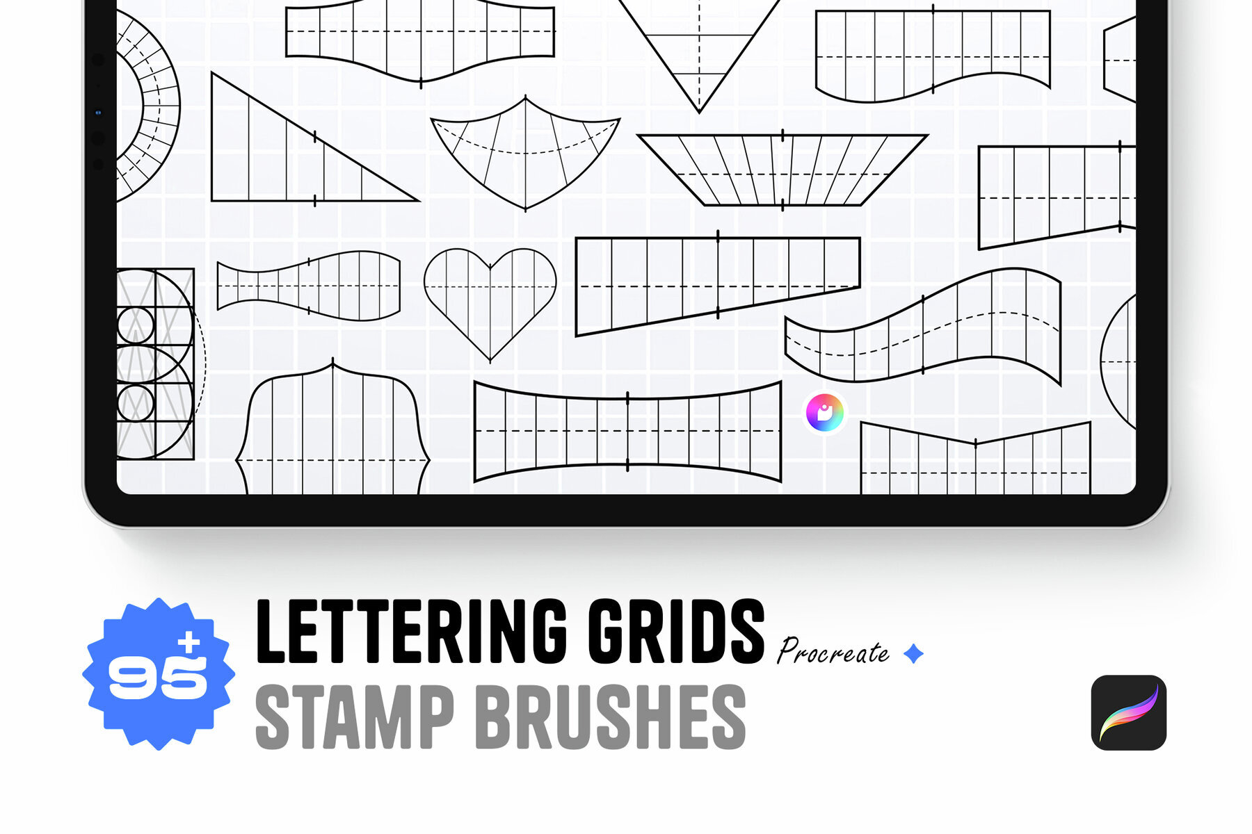 Lettering Grids   Procreate Stamp Brushes 1