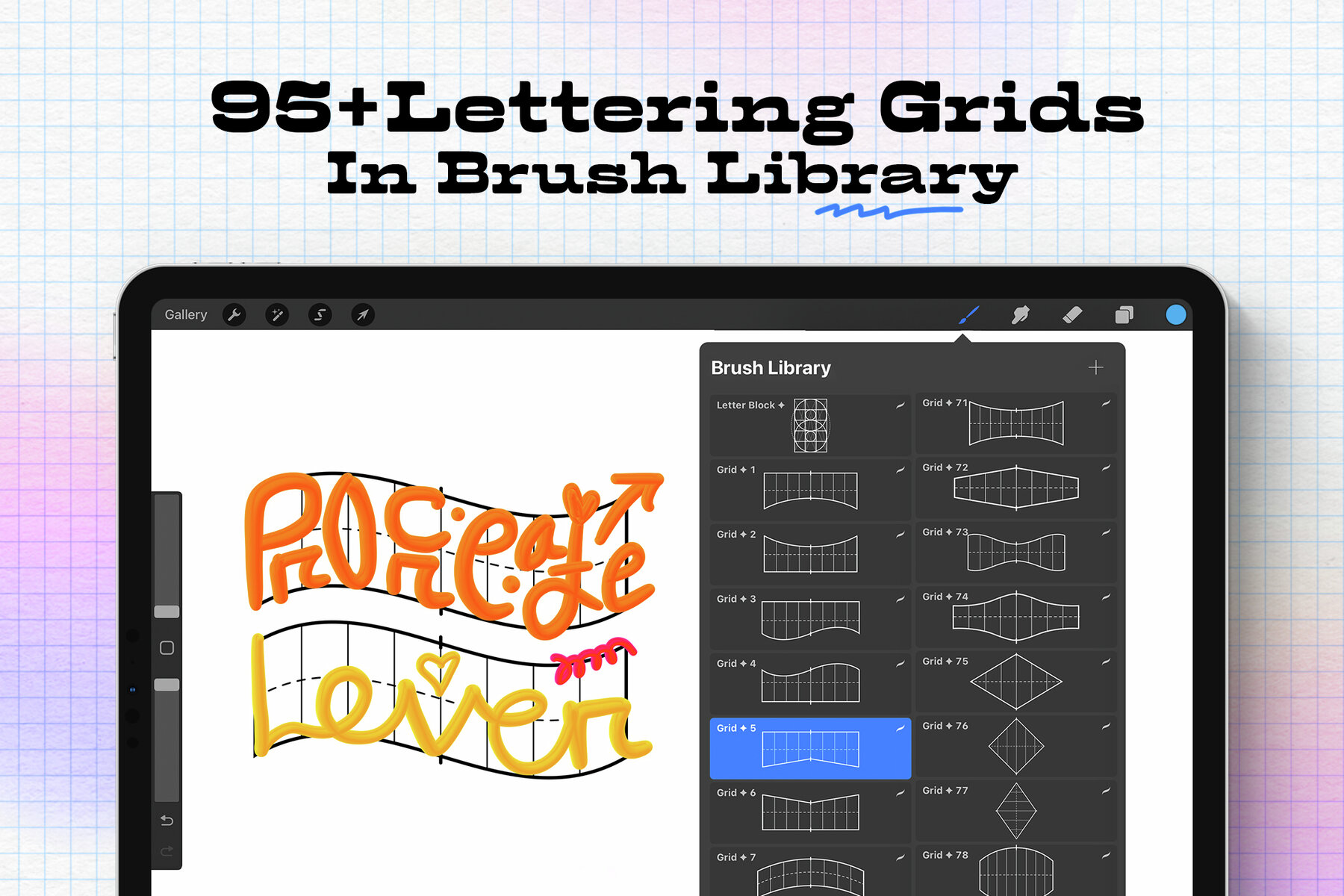 Lettering Grids   Procreate Stamp Brushes 4