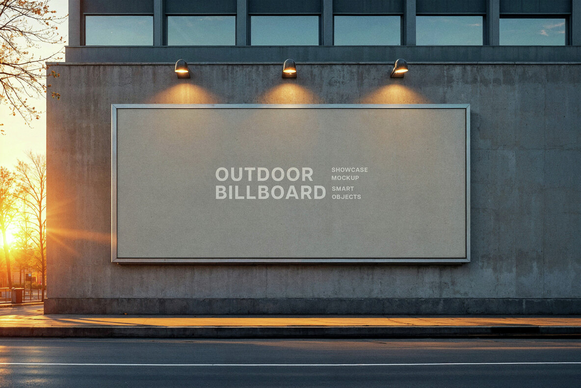 Sunset Outdoor Billboard Mockup 4