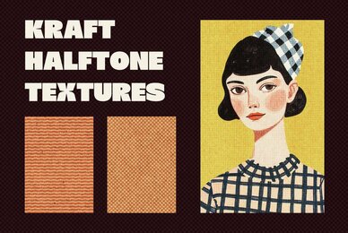 Kraft Halftone Paper Textures Collection