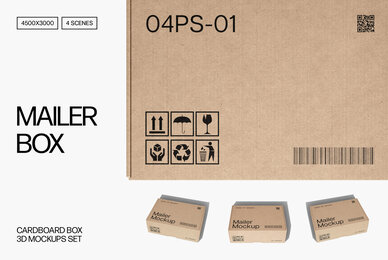 Mailer Box Mockups Set