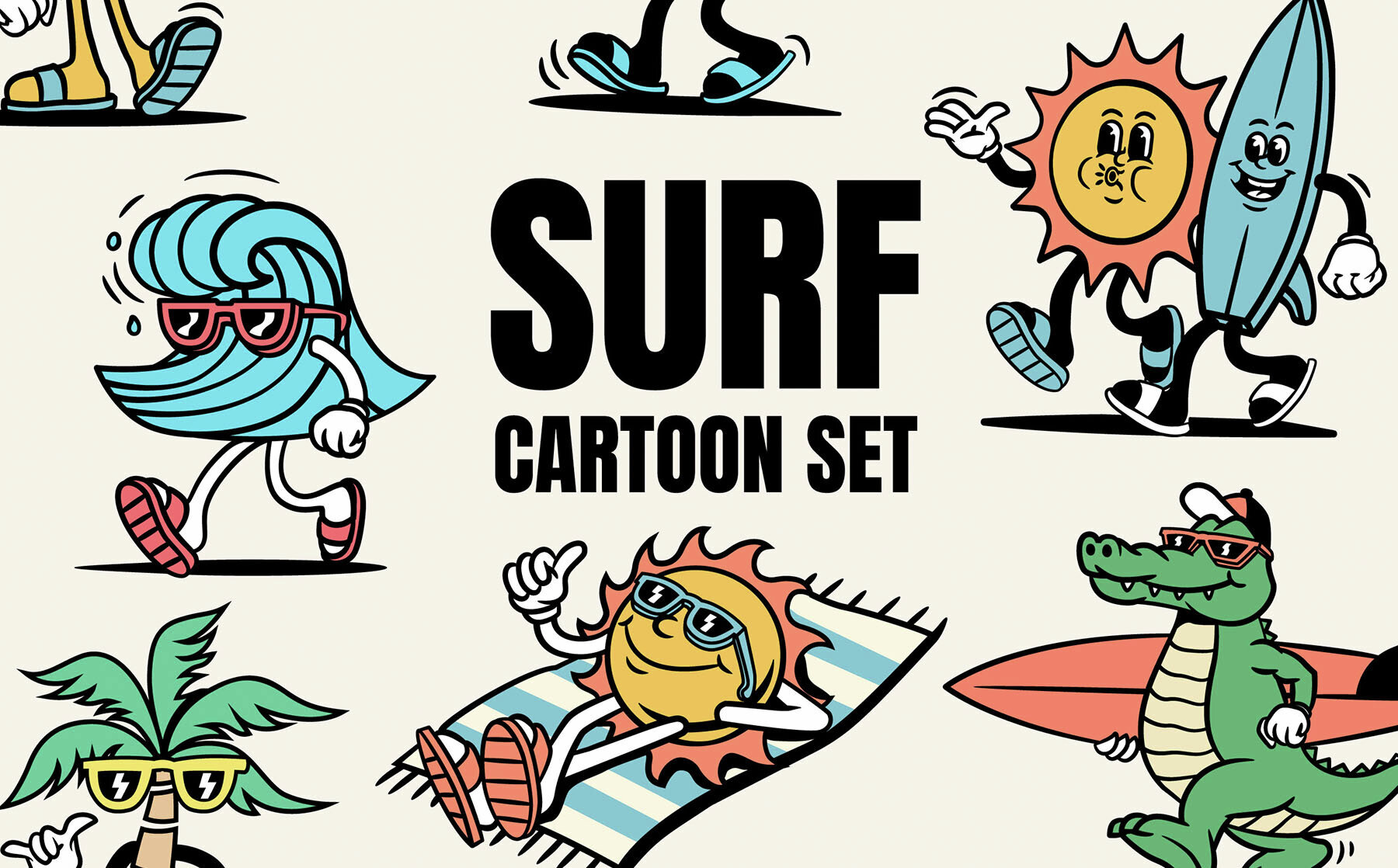 Surf Cartoon Set 1