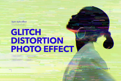 Glitch Distortion Photo Effect