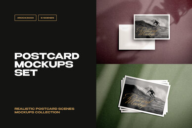 Realistic Postcard Mockup Scenes