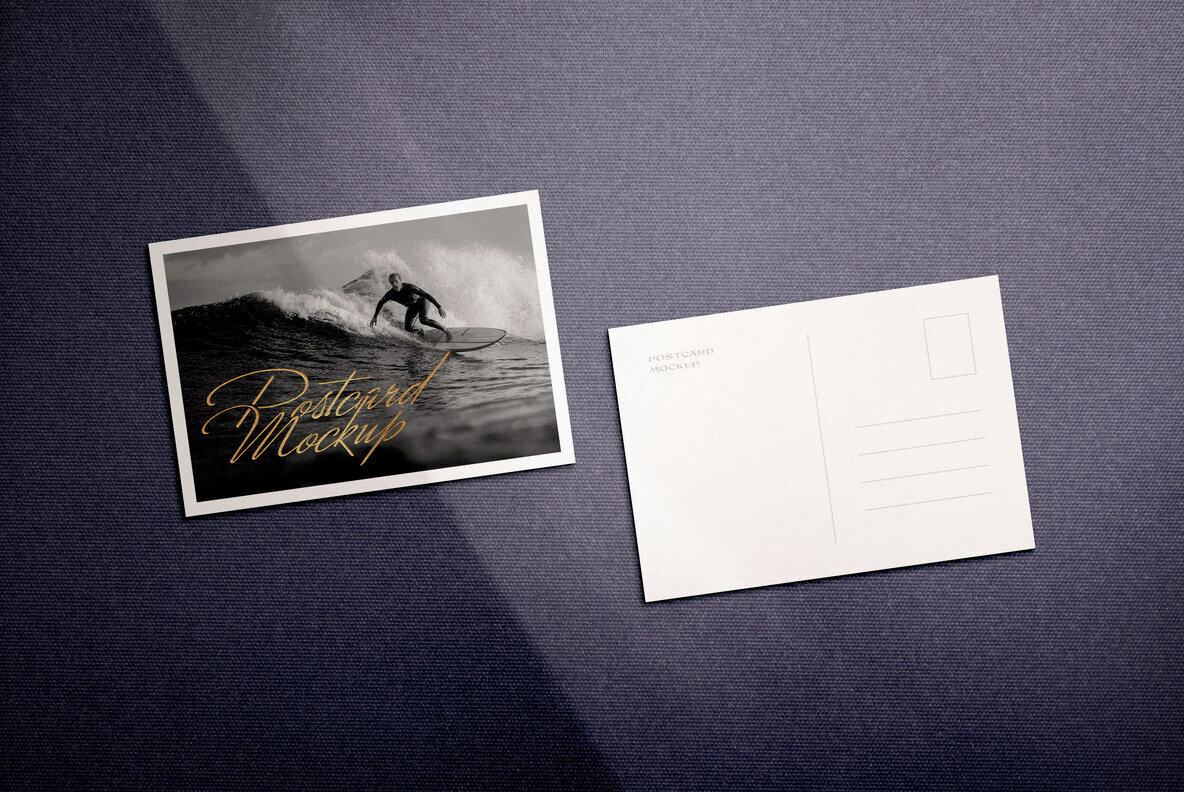 Realistic Postcard Mockup Scenes 2