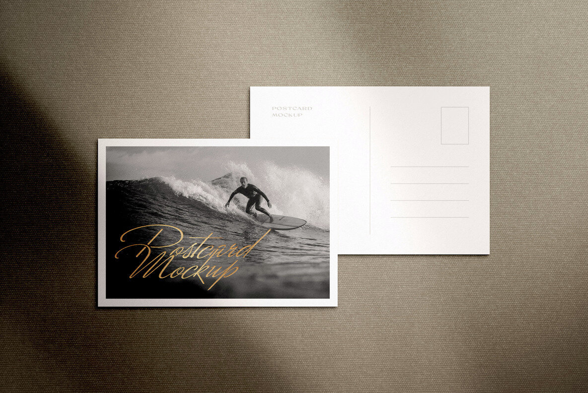 Realistic Postcard Mockup Scenes 3