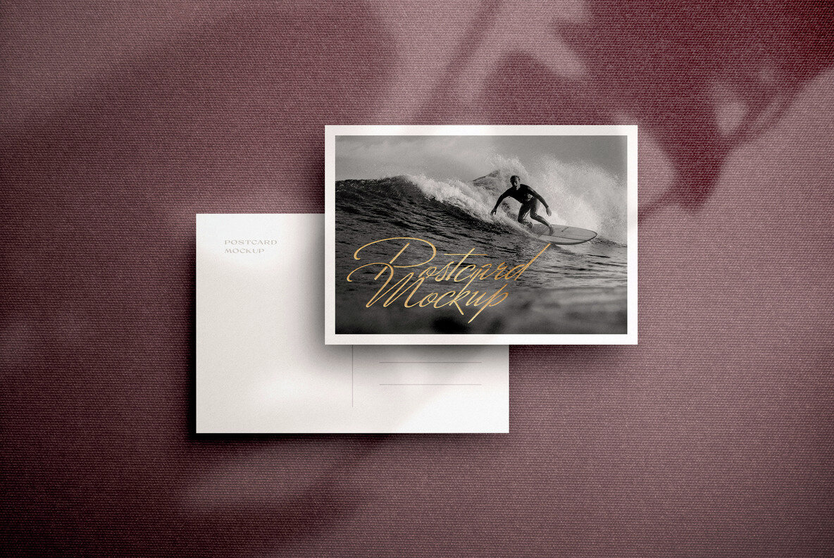 Realistic Postcard Mockup Scenes 6