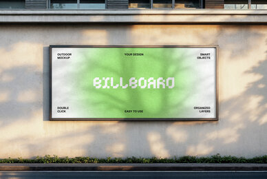 Outdoor Billboard Mockup with Shadow Overlay