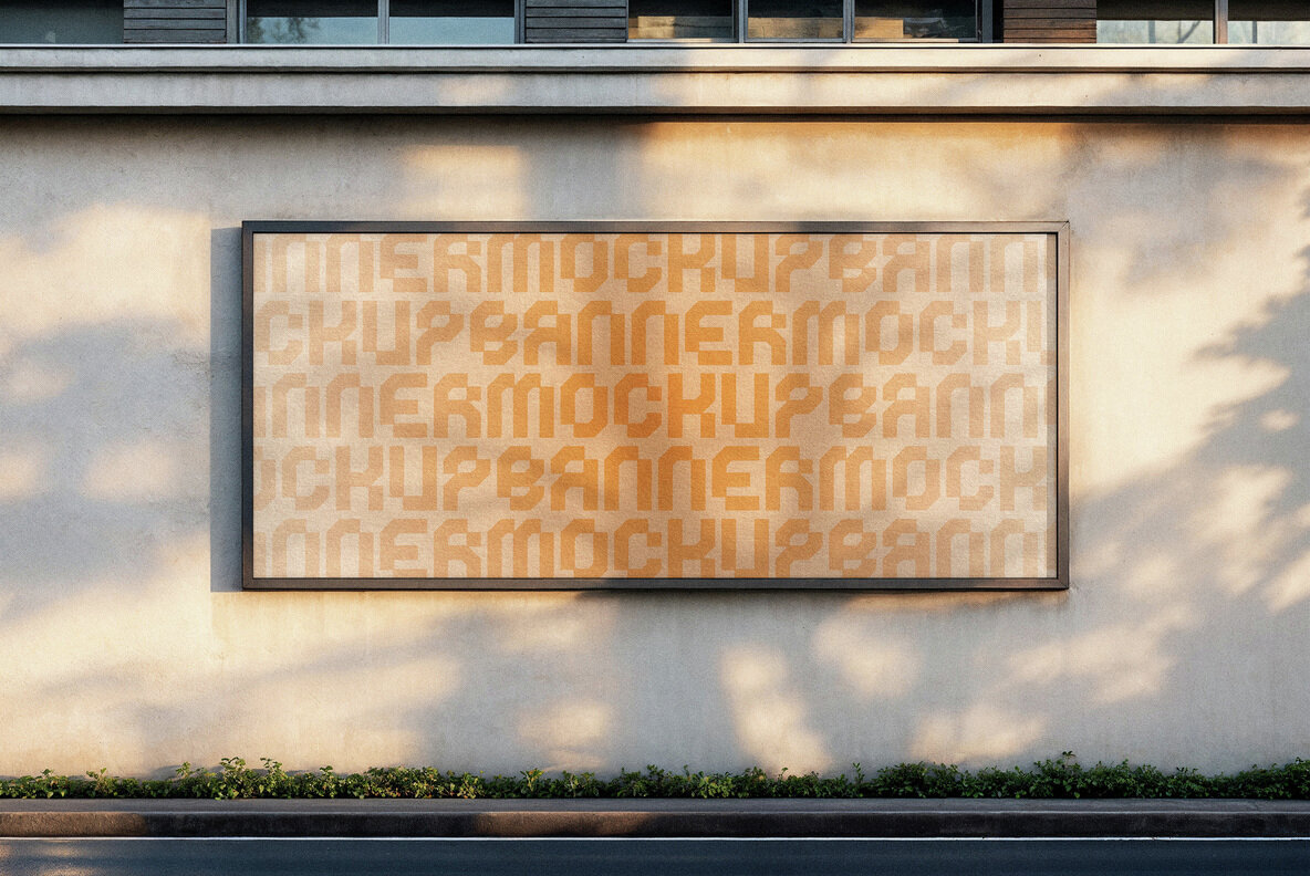 Outdoor Billboard Mockup with Shadow Overlay 2