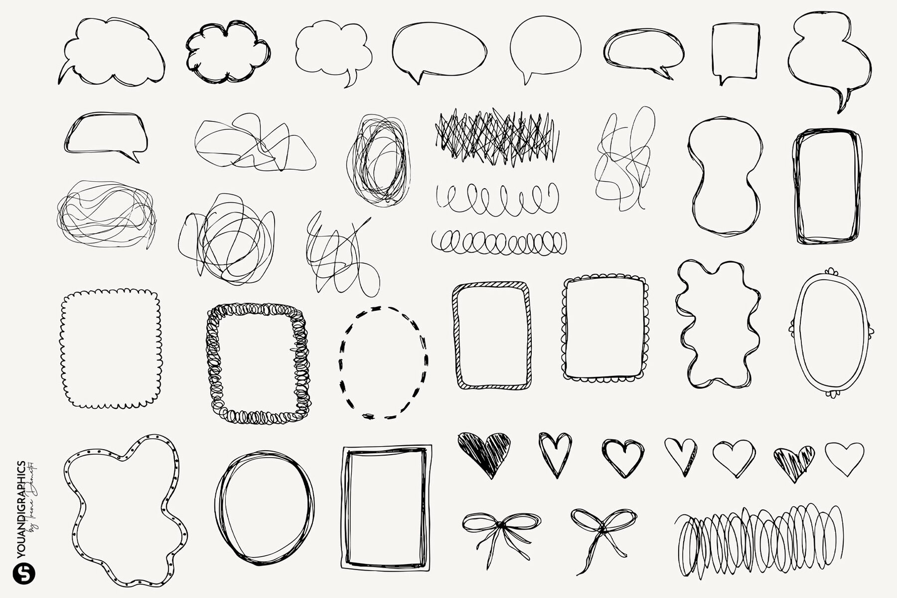 Analog Hand Drawn Elements Set 11