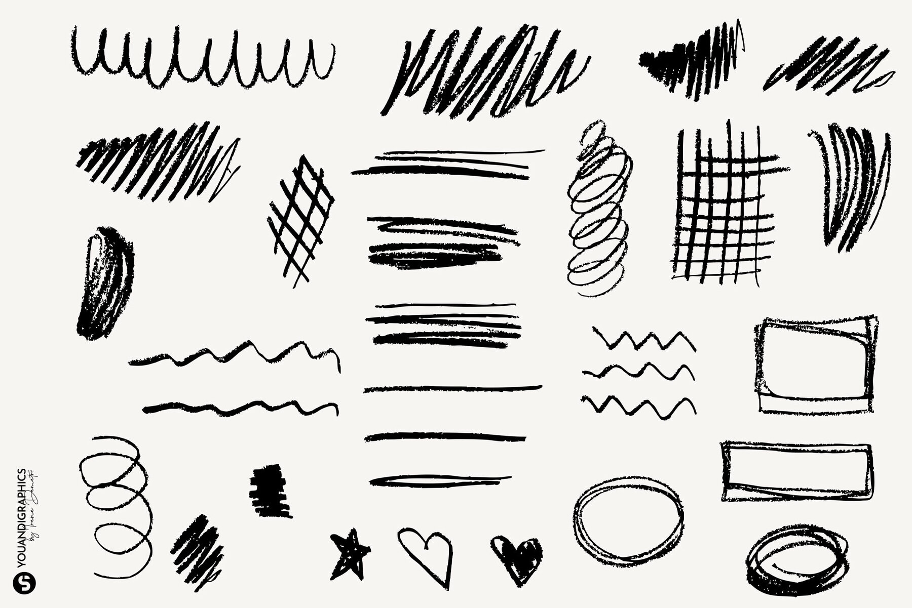 Analog Hand Drawn Elements Set 14