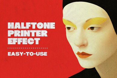 Instant Halftone Printer Photo Effect