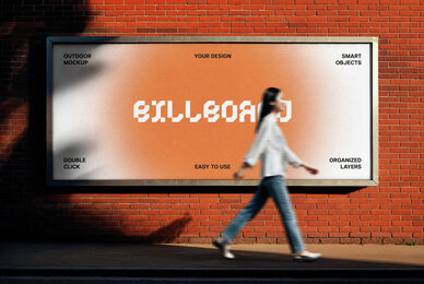 Brick Wall Billboard Mockup