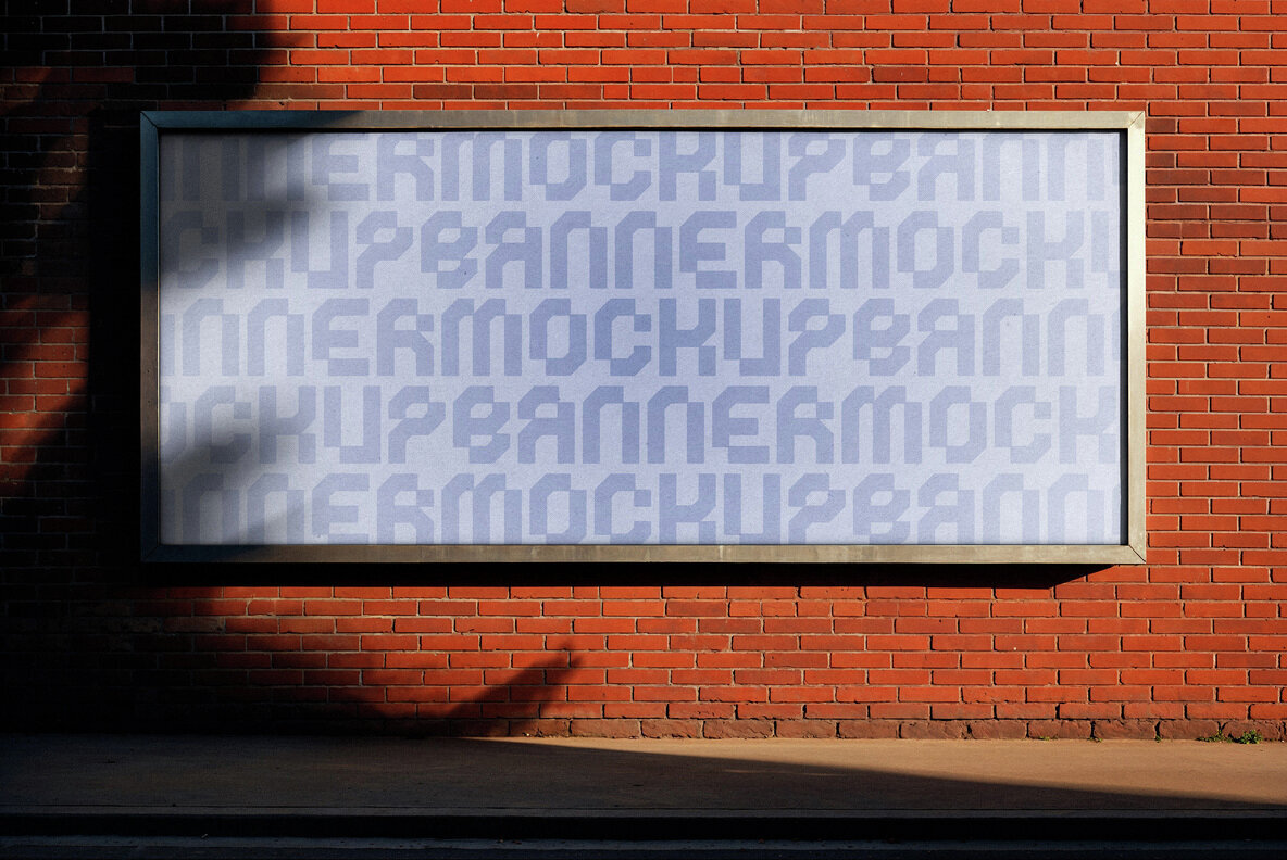 Brick Wall Billboard Mockup 2