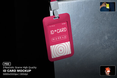 3 Realistic Scene City Corner Edition ID Card Mockup   VOL 2