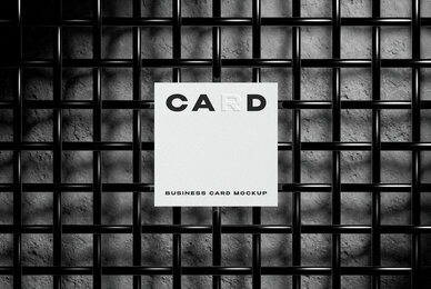 Square Business Card Mockup